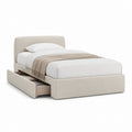 Polsterbett mit Schublade Beige Polyester 90 x 200 cm
