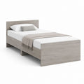 Einzelbett Bettgestell Grau Eicheoptik Spanplatte Rechteckig 90 x 200 cm