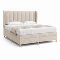 Polsterbett Doppelbett Beige mit Polyesterbezug und Lattenrost 180 x 200 cm