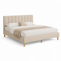 Polsterbett Doppelbett Beige Polyester Rechteckig 160 x 200 cm
