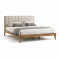 Polsterbett Beige Massivholz und Polyester Rechteckig 160 x 200 cm