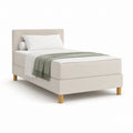 Polsterbett Bettgestell Beige Polyester Rechteckig 90 x 200 cm