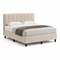Polsterbett Bettgestell Beige Polyester Rechteckig 160 x 200 cm