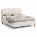 Polsterbett Doppelbett Creme Polyester Rechteckig 160 x 200 cm