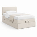 Stauraumbett mit 3 Schubladen Beige PU-Kunstleder Rechteckig 90 x 200 cm