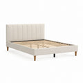 Polsterbett Doppelbett Beige Polyester Rechteckig mit Lattenrost 160 x 200 cm