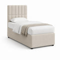 Polsterbett Beige aus Polyester mit gepolstertem Kopfteil 90 x 200 cm