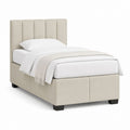 Polsterbett Einzelbett Beige Polyester-Samt Rechteckig 90 x 200 cm