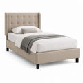 Polsterbett Einzelbett Beige Polyester Rechteckig 90 x 200 cm