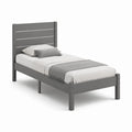 Einzelbett Bettgestell Dunkelgrau aus massivem Kiefernholz rechteckig für 90 x 200 cm Matratze