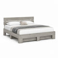 Doppelbett Bettgestell Grau Kiefer Massivholz Rechteckig für Matratze 160 x 200 cm