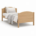 Bettgestell Einzelbett Natur Massivholz gebogene Form 90 x 200 cm