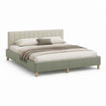 Polsterbett Doppelbett Salbeigrün Beige Polyester rechteckig 180 x 200 cm